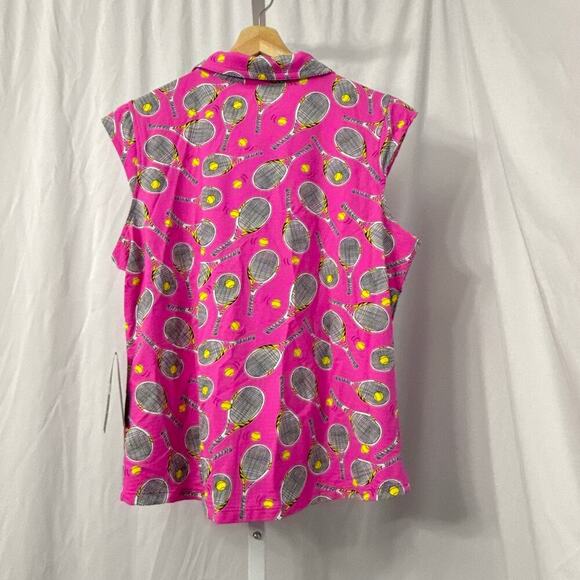 Ibkul Sleeveless Zip Polo Shirt Pink Small Tennis - Picture 10 of 10
